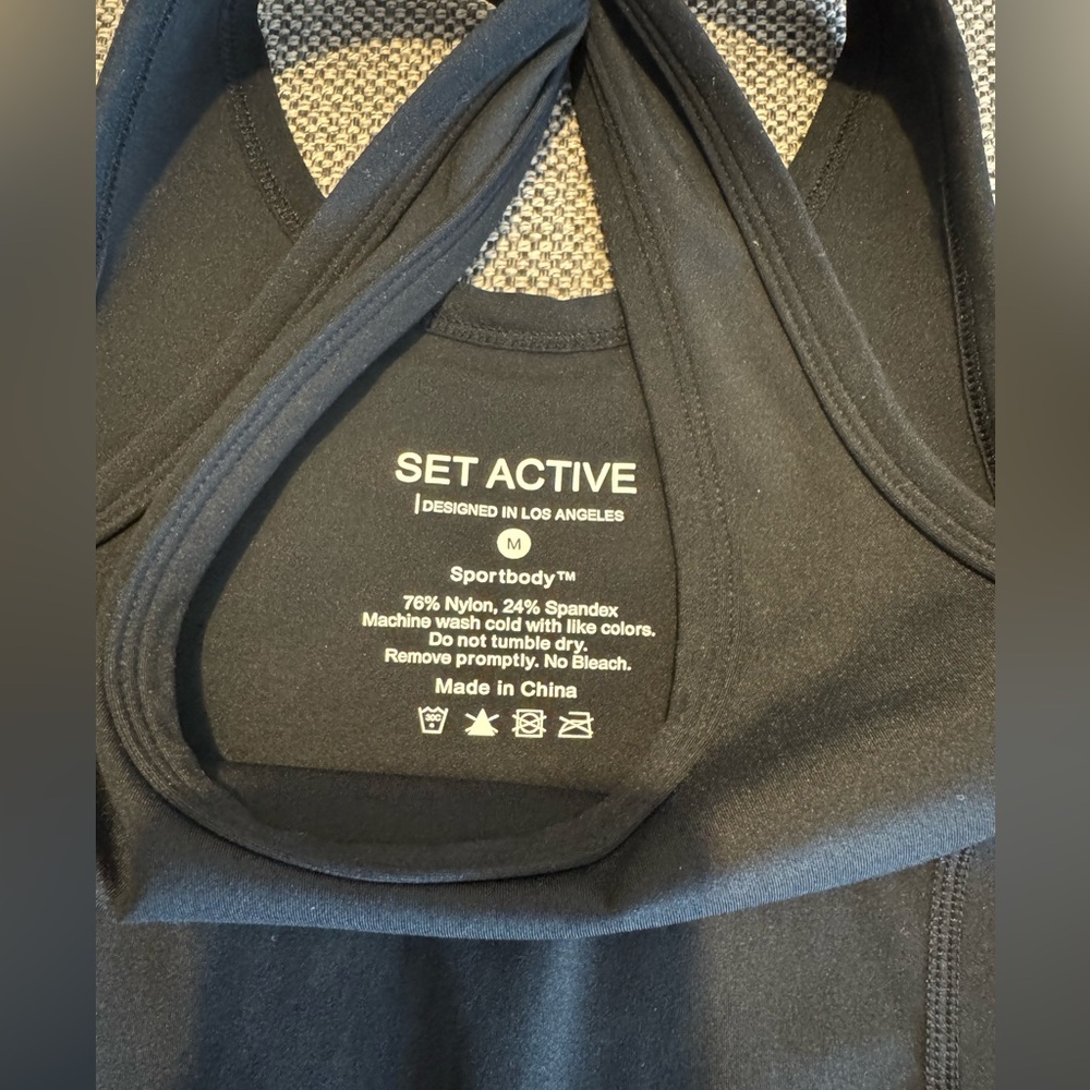 SET Active Black Sleeveless Unitard Romper - Picture 2 of 3